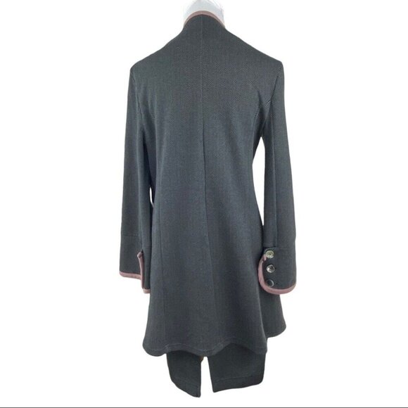 Jonano Women’s Gray Luxury Herringbone Modern Jacket and Skirt Suit M/C38/W31 - Picture 4 of 10